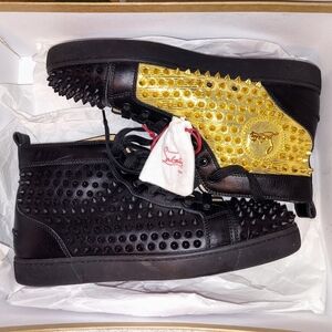 Christian Louboutin Yang Louis Flat Calf/Laminator Dino/Spikes